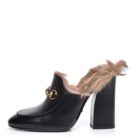 gucci fur mules heels.